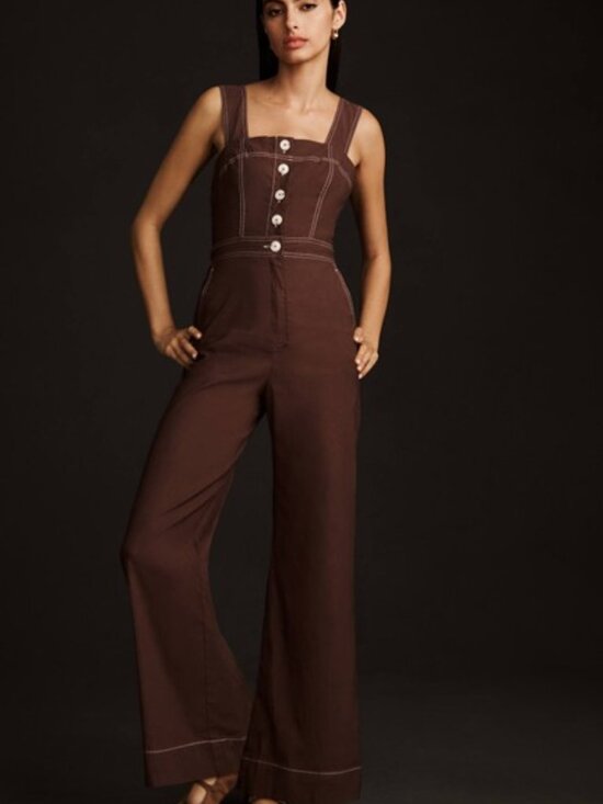 Anthropologie Pants - NWOT Maeve by Anthropologie 'The Colette' Linen Blend Jumpsuit in Mauve - Size 4